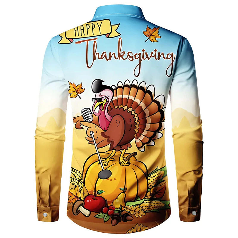 Thanksgiving Print Casual Shirt