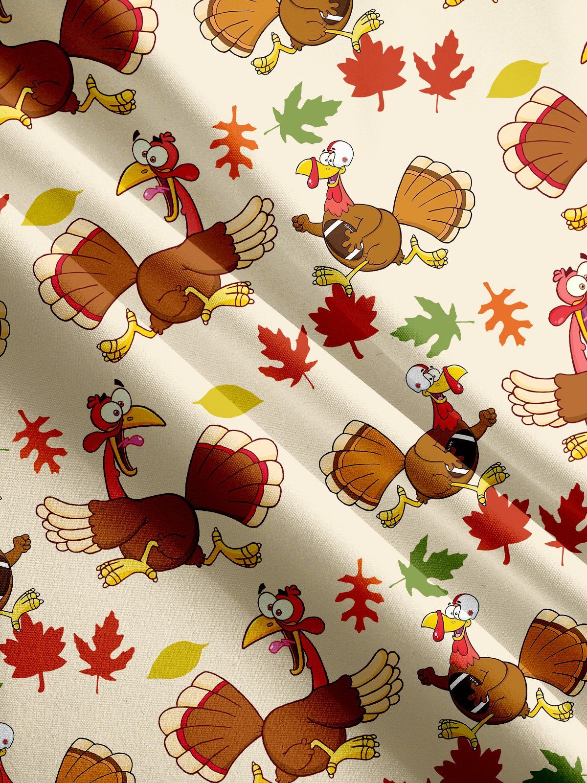 Thanksgiving Turkey Football Print Short Sleeve Shirt