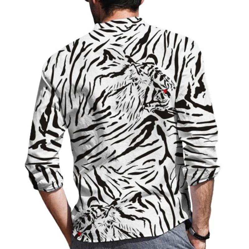 Tiger Print Full Sleeve Shirt For Christmas