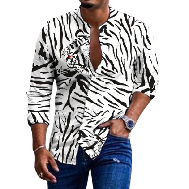 Tiger Print Full Sleeve Shirt For Christmas