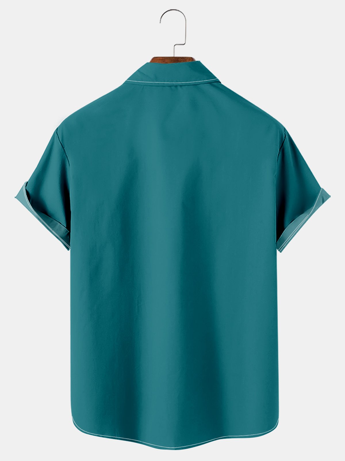Tiki Print Pocket Bowling Shirt