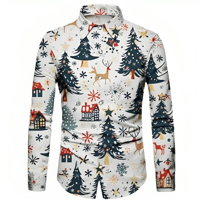 Tree Elk Print Shirt For Christmas