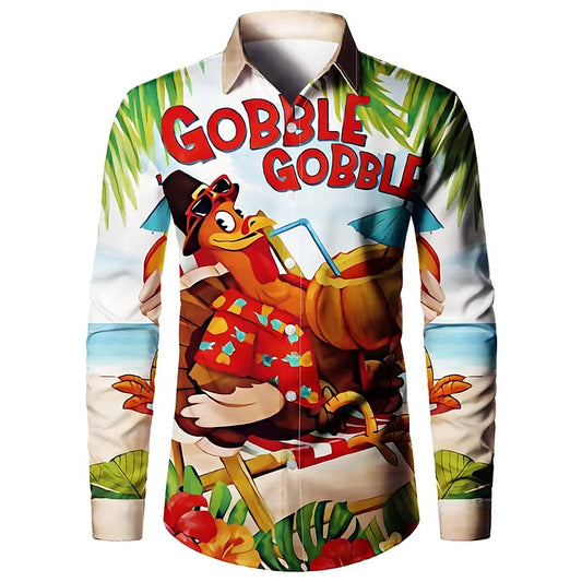 Tropical Fun Thanksgiving Print Shirt