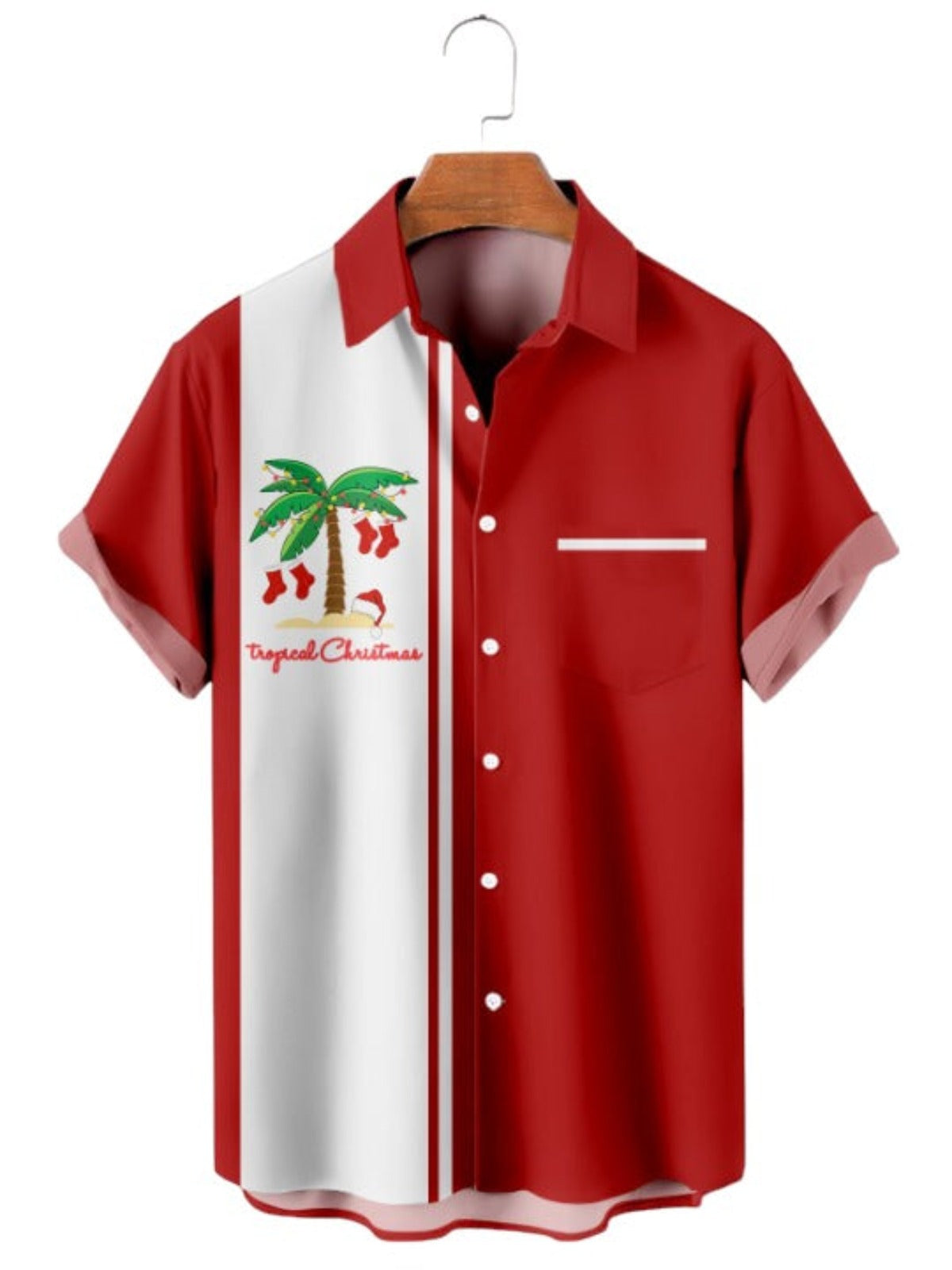 Tropical Tree Printed Short Sleeve Shirt