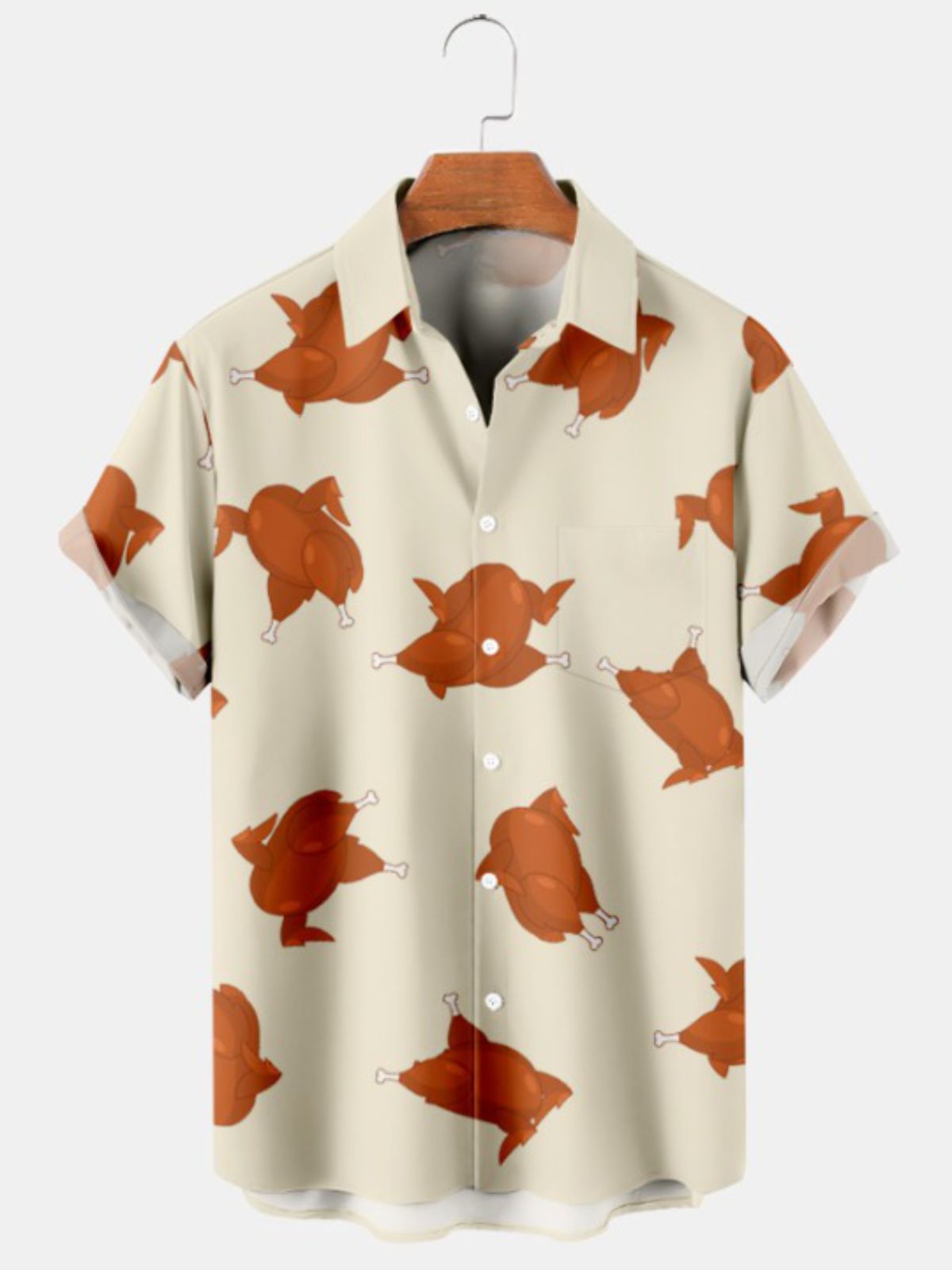 Turkey Dance Print Short Sleeve Shirt