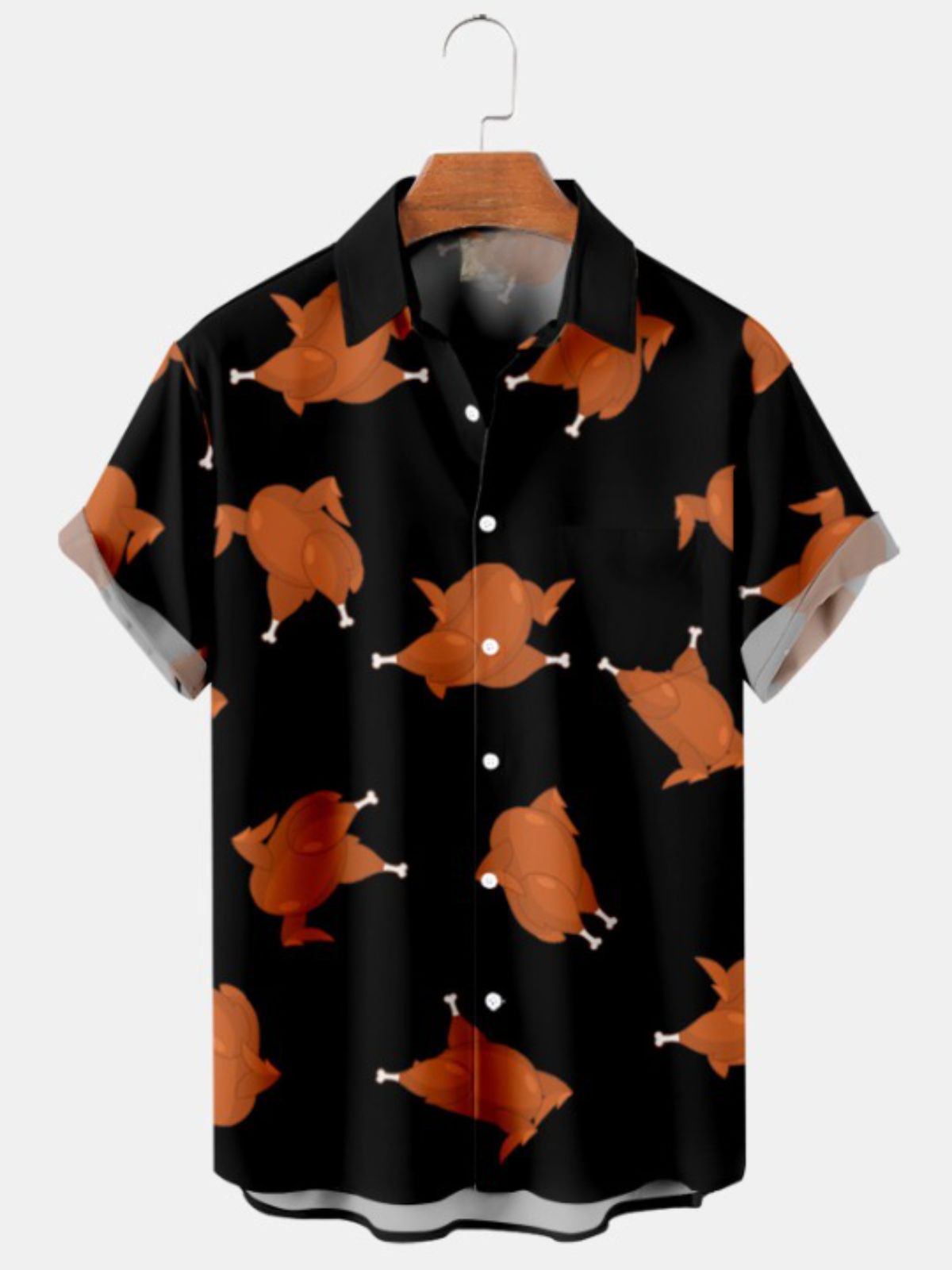 Turkey Dance Print Short Sleeve Shirt