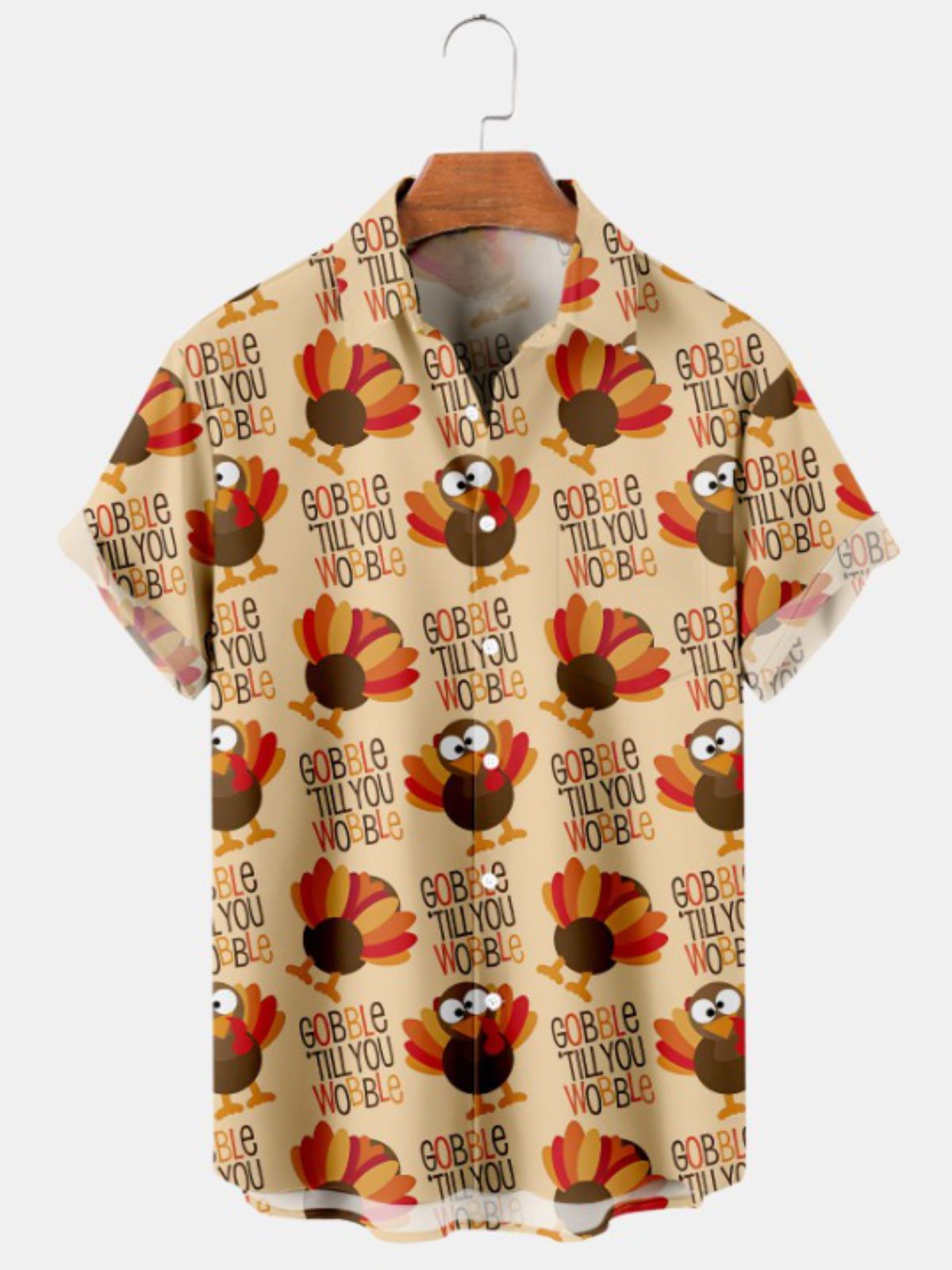 Turkey Fun Text Print Casual Shirt