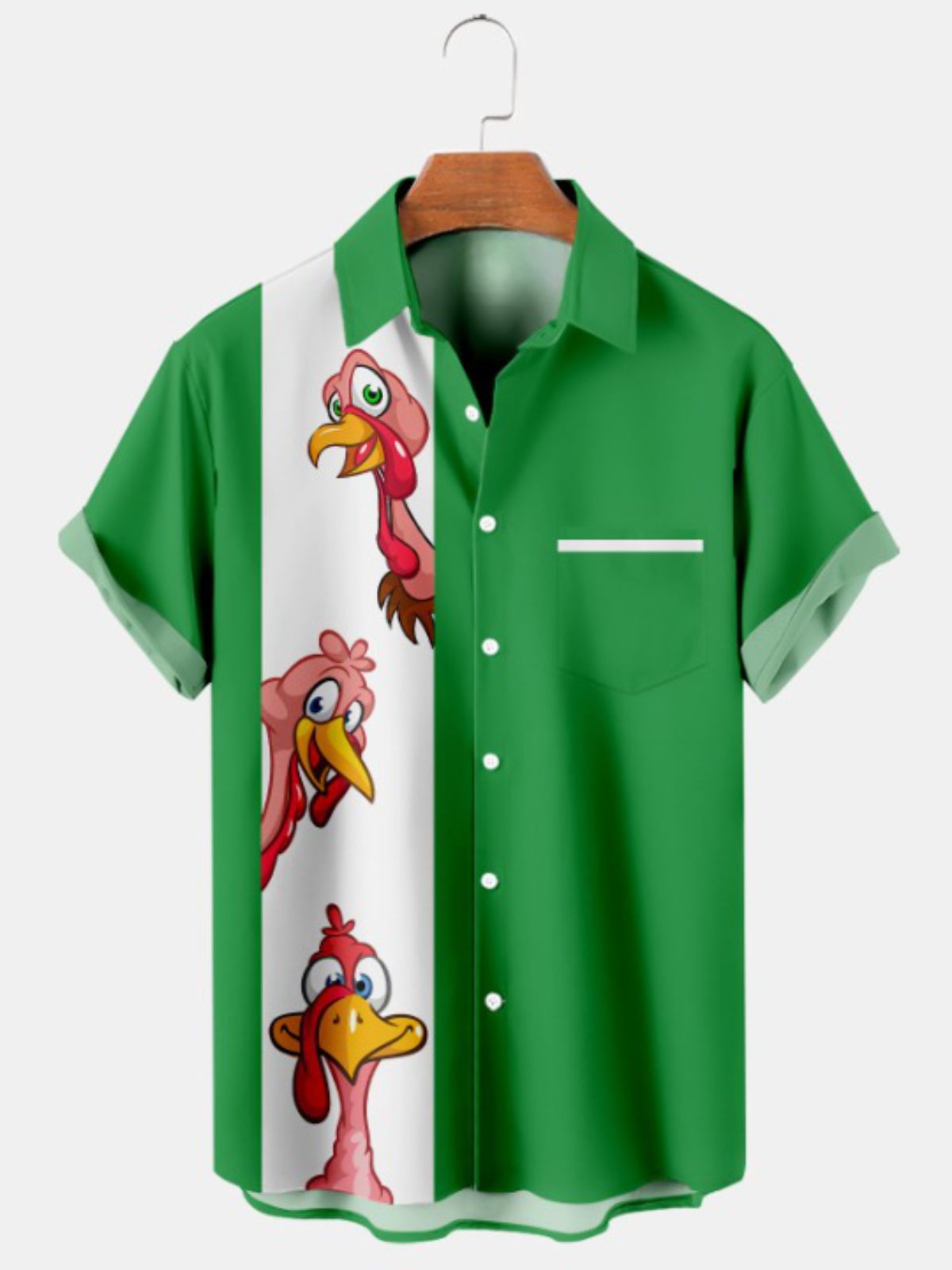 Turkey Print Short Sleeve Shirt