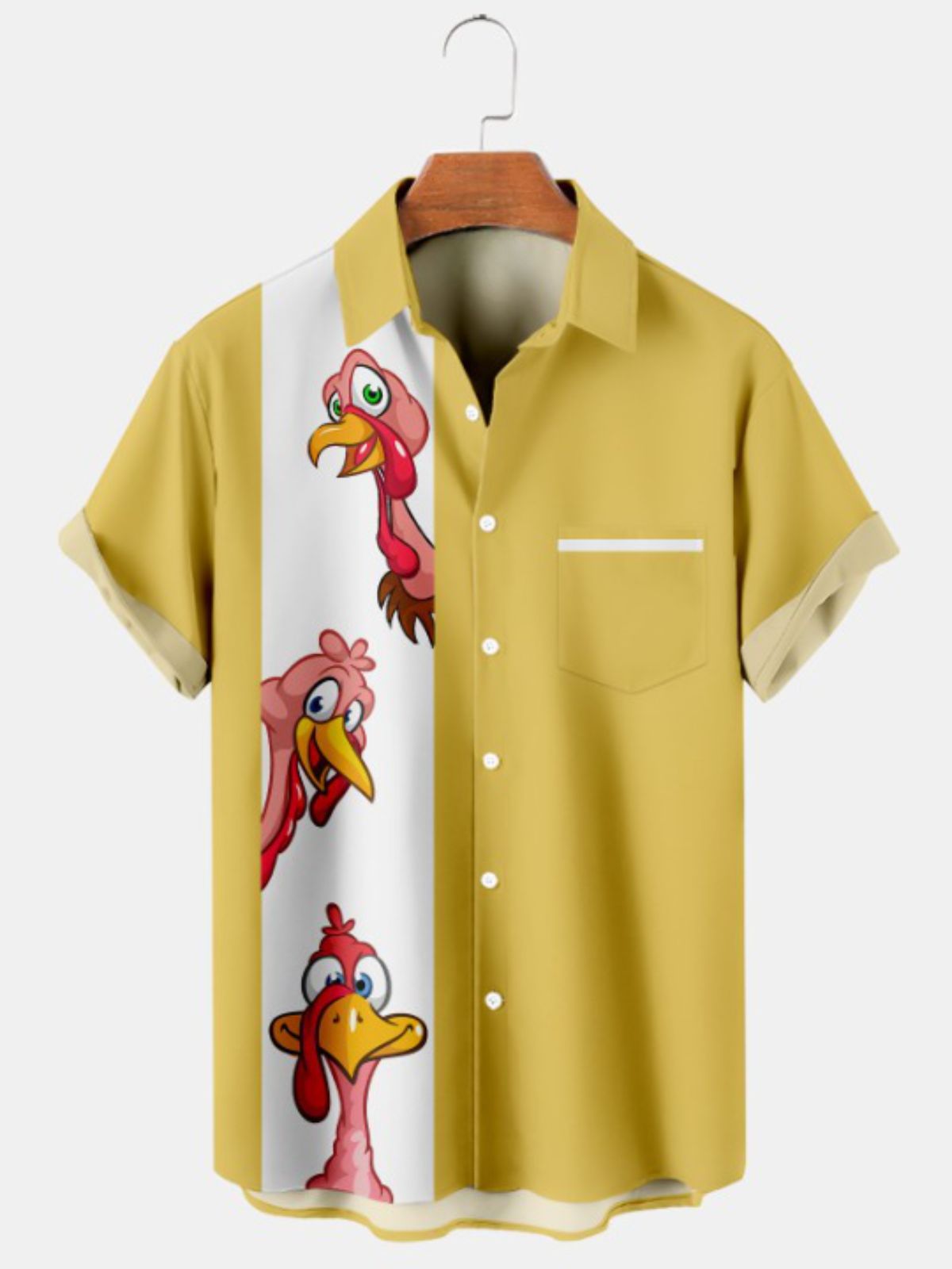 Turkey Print Short Sleeve Shirt