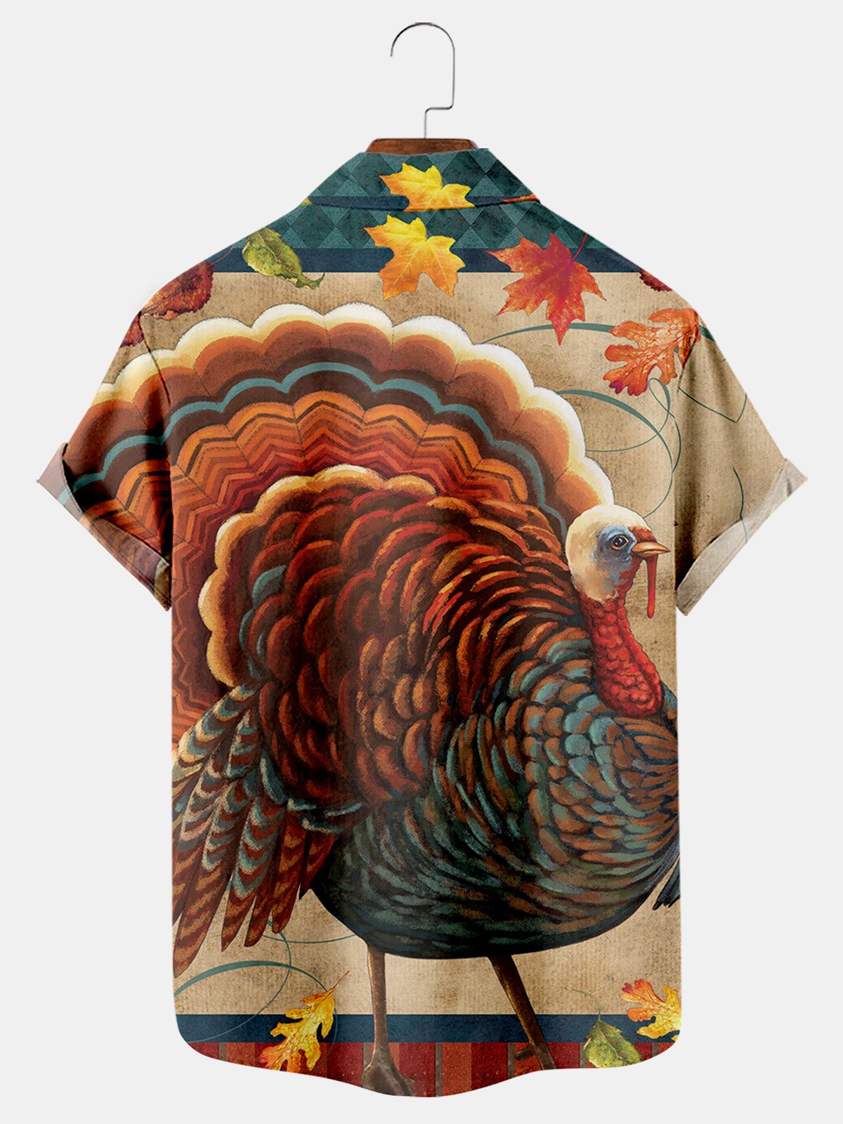 Turkey Print Thanksgiving Casual Shirt