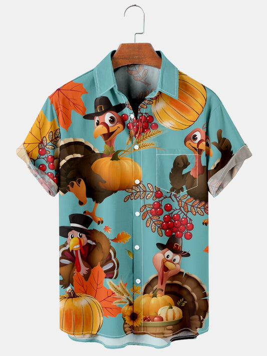 Turkey Printed Short Sleeve Shirt