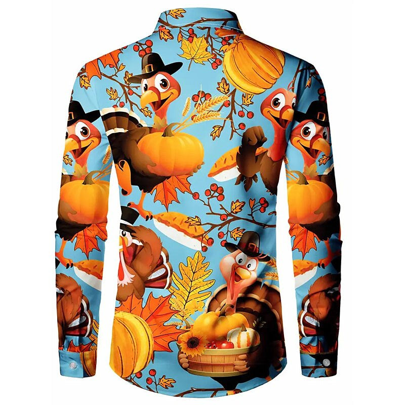 Turkey Themed Stretch Casual Shirt