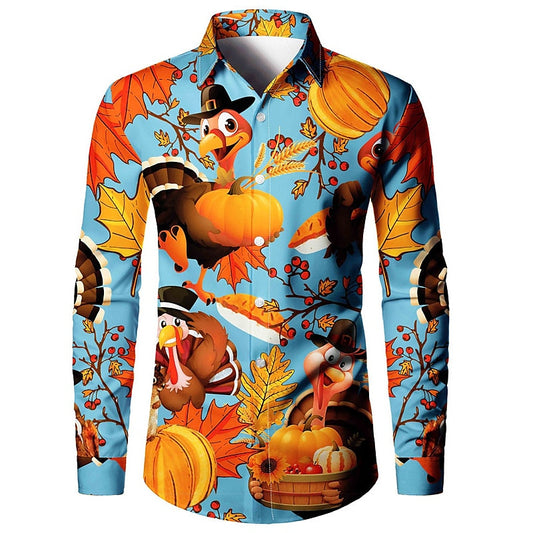 Turkey Themed Stretch Casual Shirt