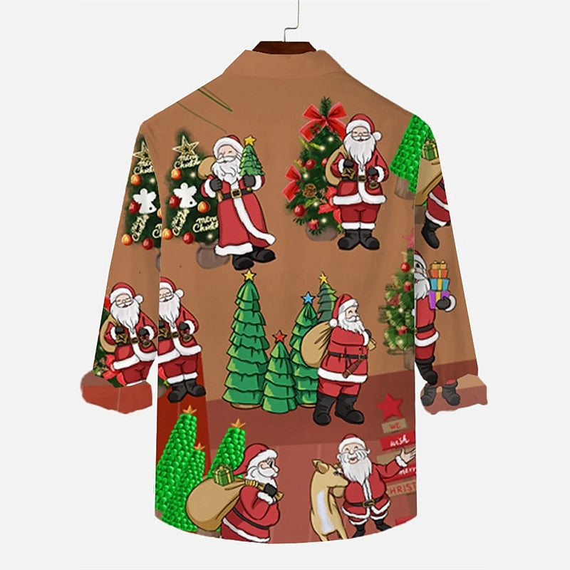 Turndown Long Sleeve Christmas Shirts