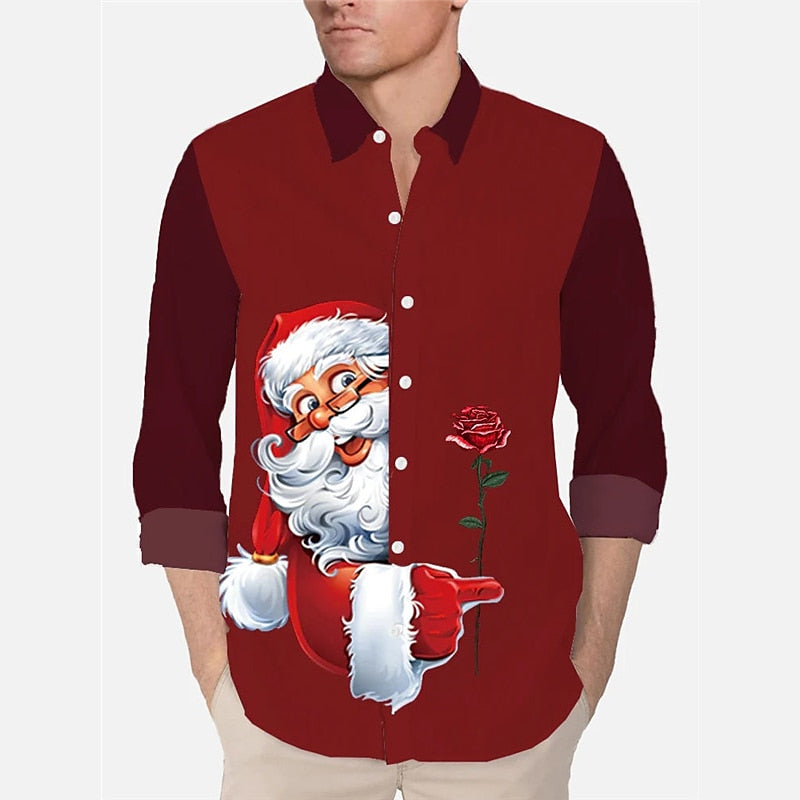 Turndown Long Sleeve Christmas Shirts