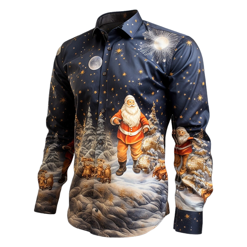 Twinkling Christmas Santa Festive Forest Shirt