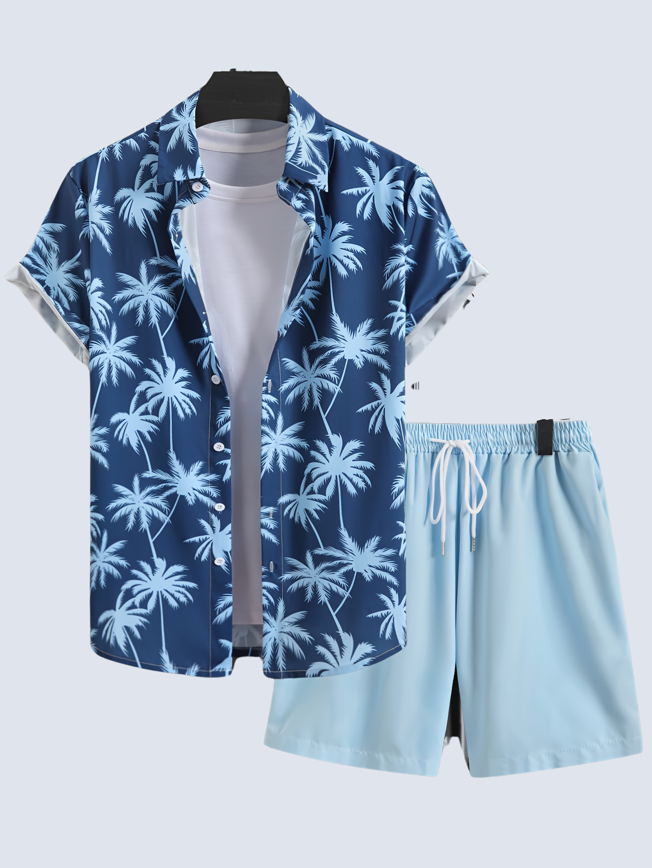 Coconut Tree Print Summer Outfit 2 Piece Set