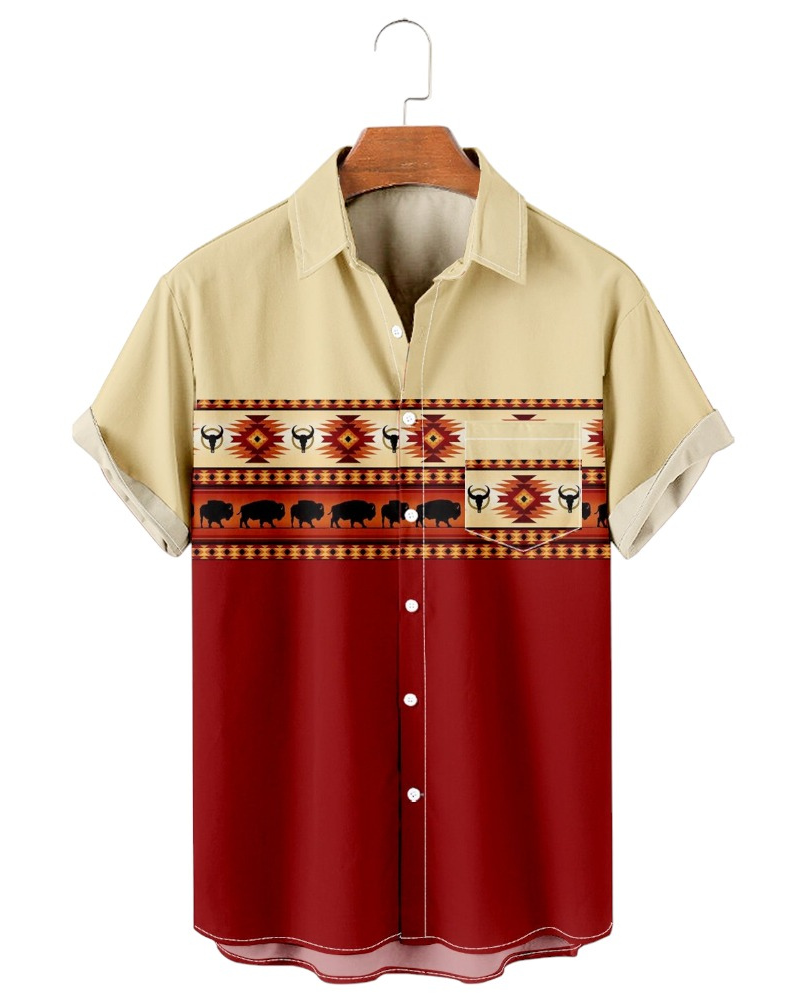 Simple Retro Western Denim Shirt