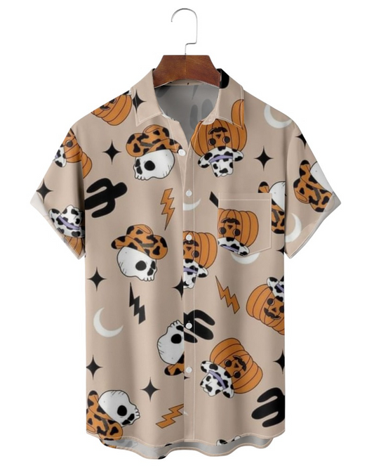 Western Cowboy Halloween Short Sleeve Shirt