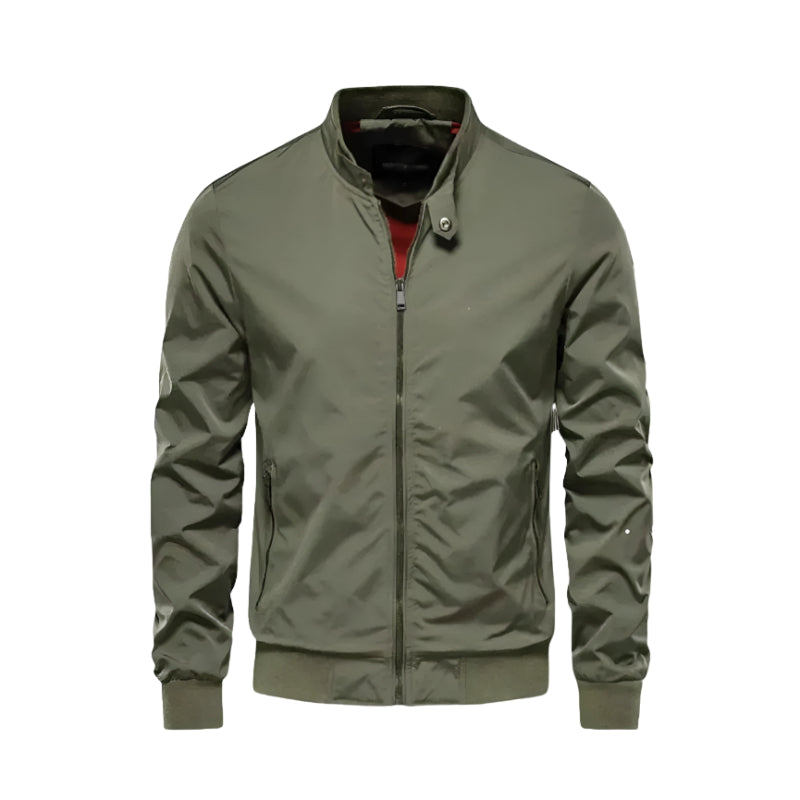 Versatile Bomber Jacket With Zipper Closure