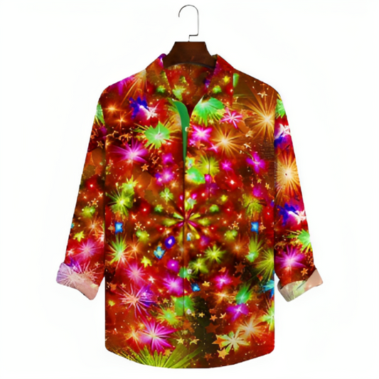 Vibrant Holiday Fireworks Display Shirt