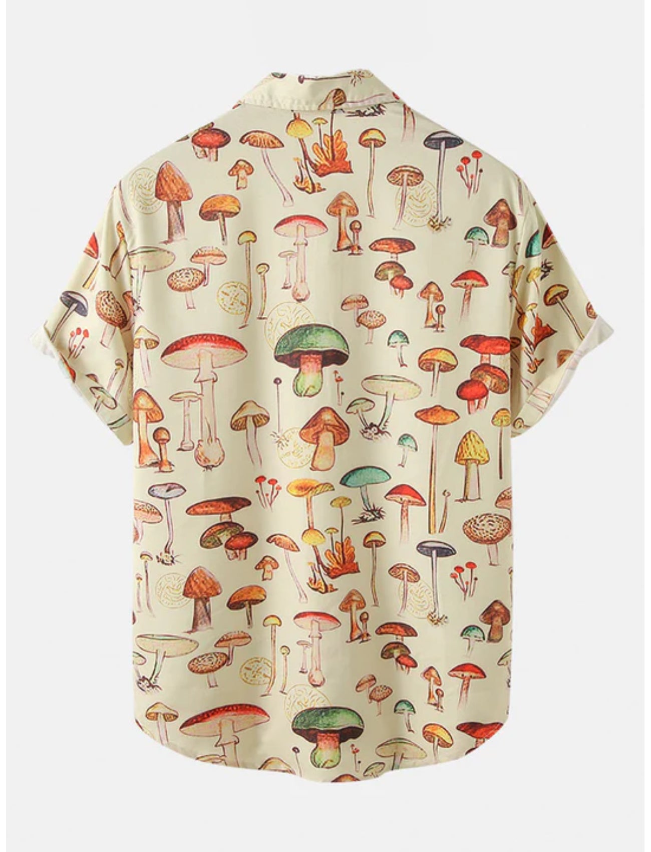 Vibrant Mushroom Pattern Short Sleeve Shirt