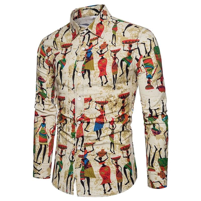 Vintage Aztec Floral Print Partywear Shirt