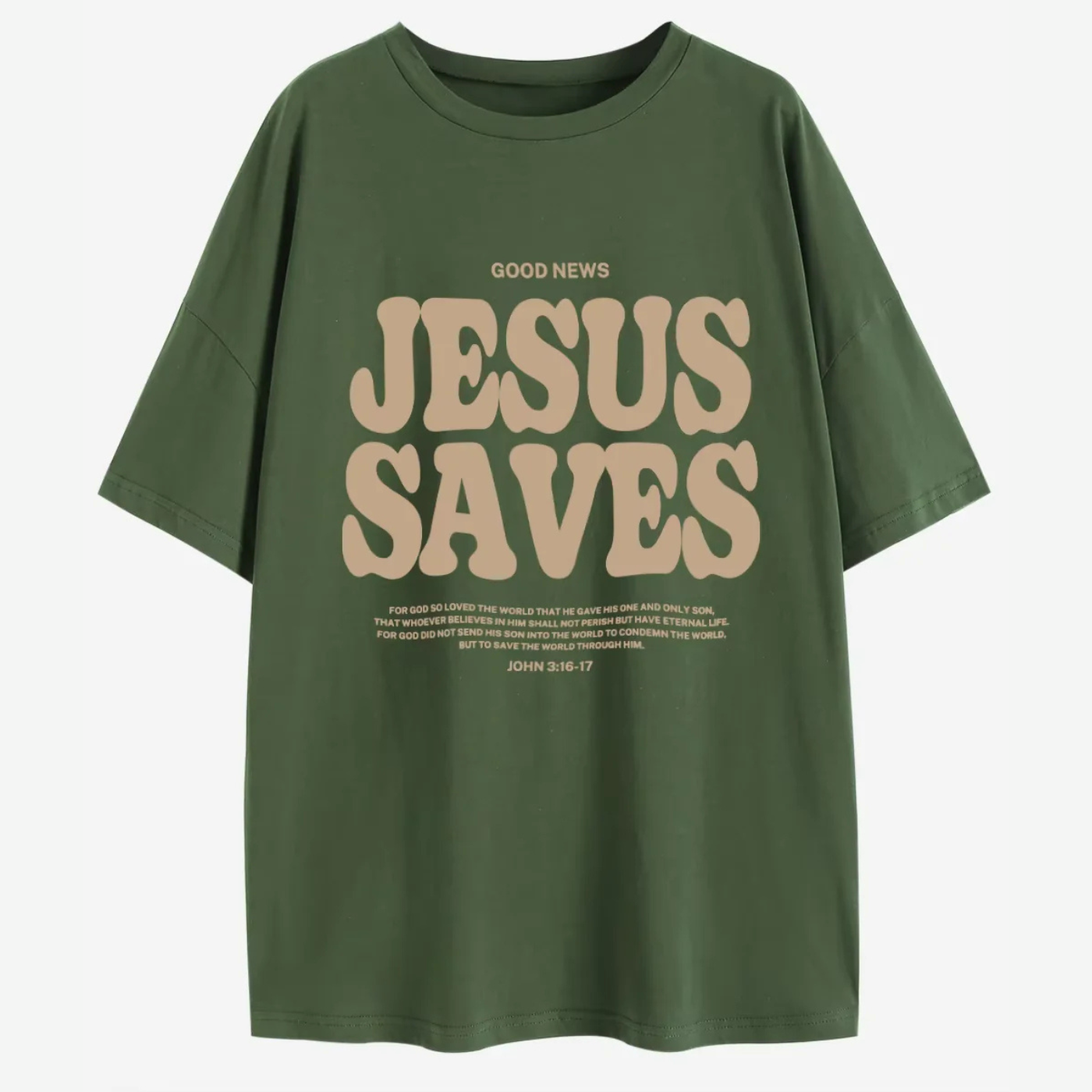 Vintage Jesus Saves Printed Oversized Tshirt