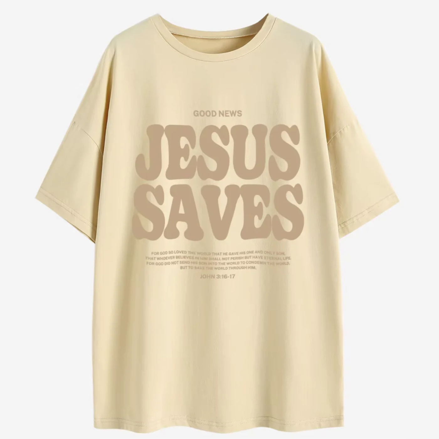 Vintage Jesus Saves Printed Oversized Tshirt