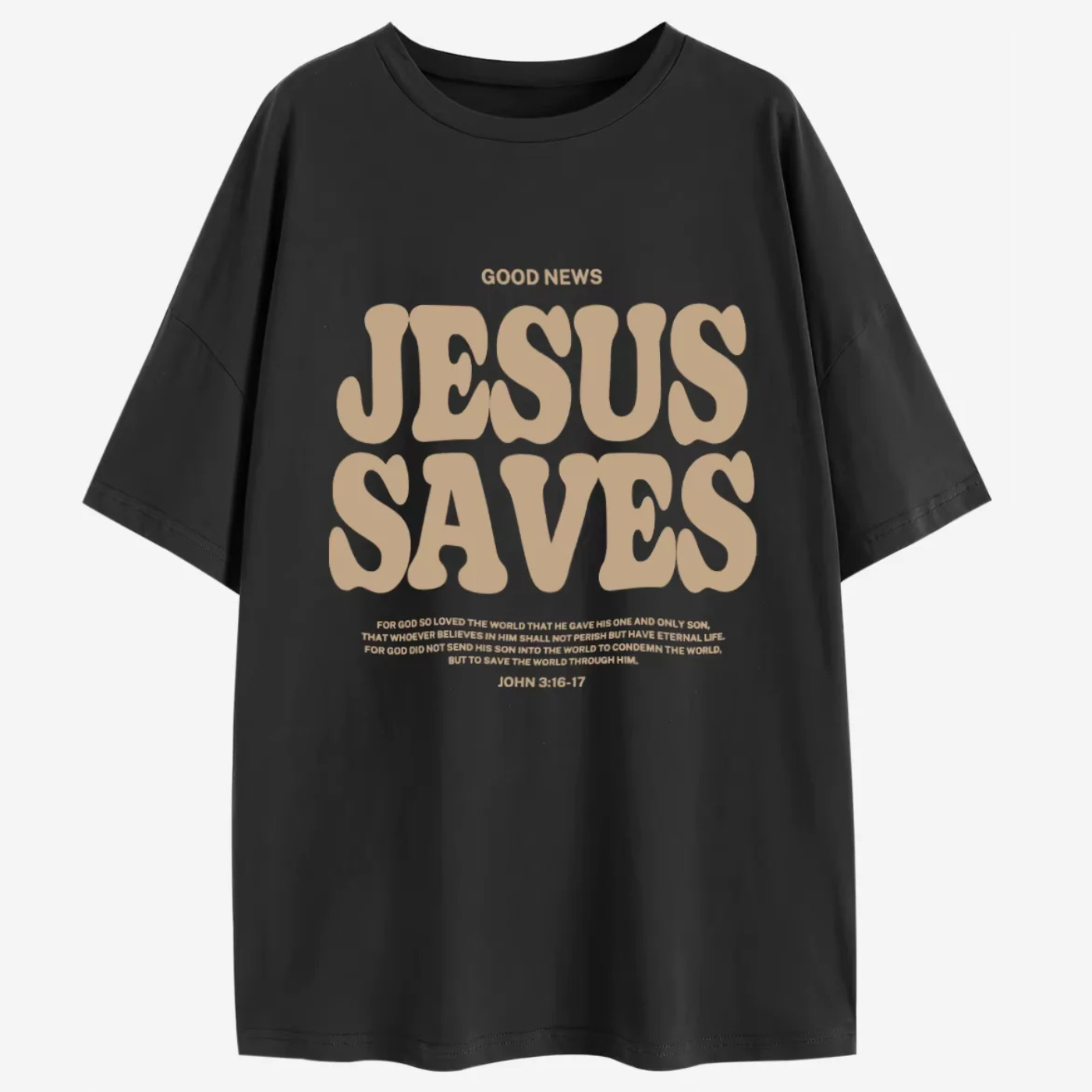 Vintage Jesus Saves Printed Oversized Tshirt