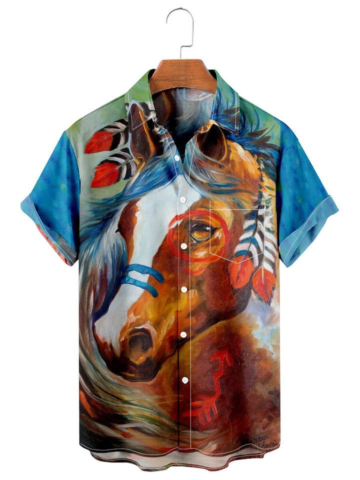 Vintage Western Horse Printed Shirt