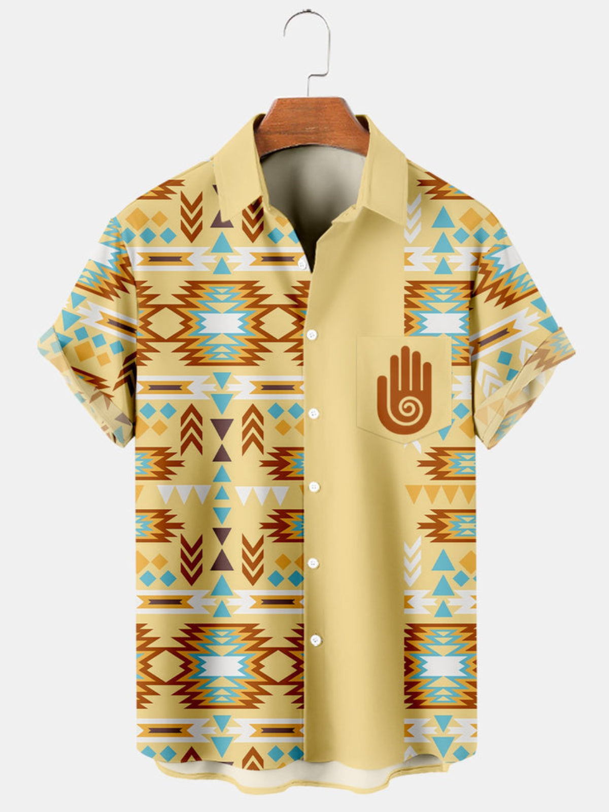 Vintage Western Printed Short Sleeve Shirt