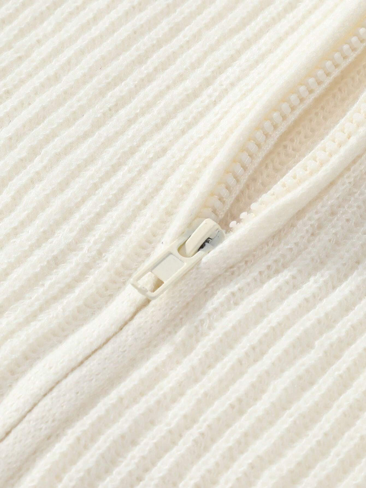 Zip Up Ribbed Knit Cardigan