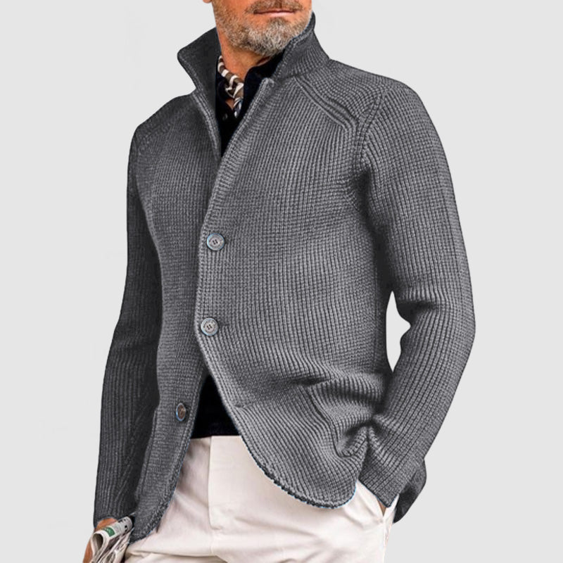 Stylish Lapel Knitted Jacket With Pockets