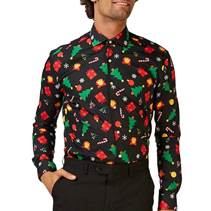 Christmas ee Print Long Sleeve Shirt