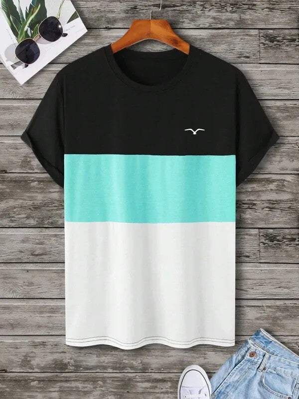 Bird Printed Plain Pattern T Shirt