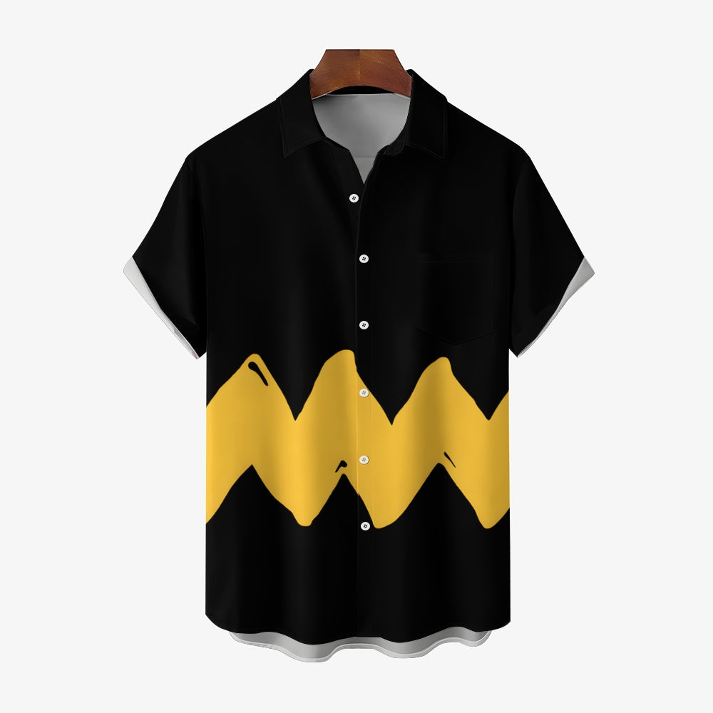 Geometric Colorblock Short Sleeve Shirt