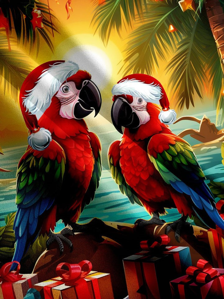 Seaside Parrot Holiday Printed Shirt