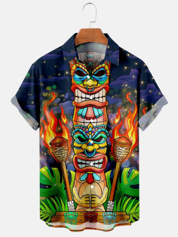Hawaiian Print Casual Short Sleeve Shirt