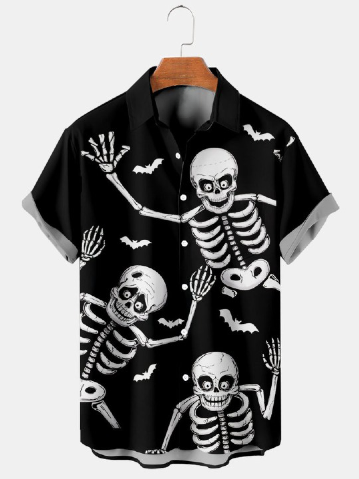 Halloween Fun Print Short Sleeve Shirt