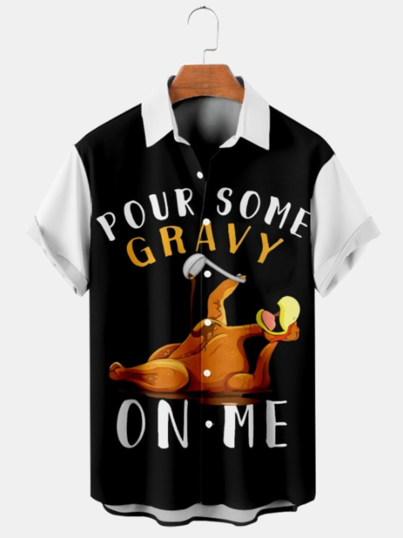 Pour Some Gravy Printed Short Sleeve Shirt