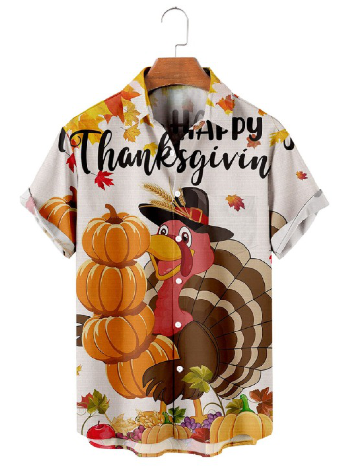 Thanksgiving Pumpkin Print Shirt