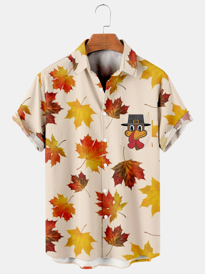Thanksgiving Loose Plus Size Short Sleeved Shirt