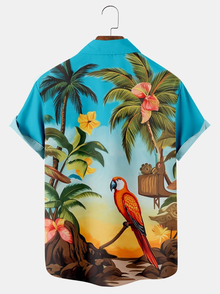 Hawaiian Vacation Print Short Sleeve Shirt