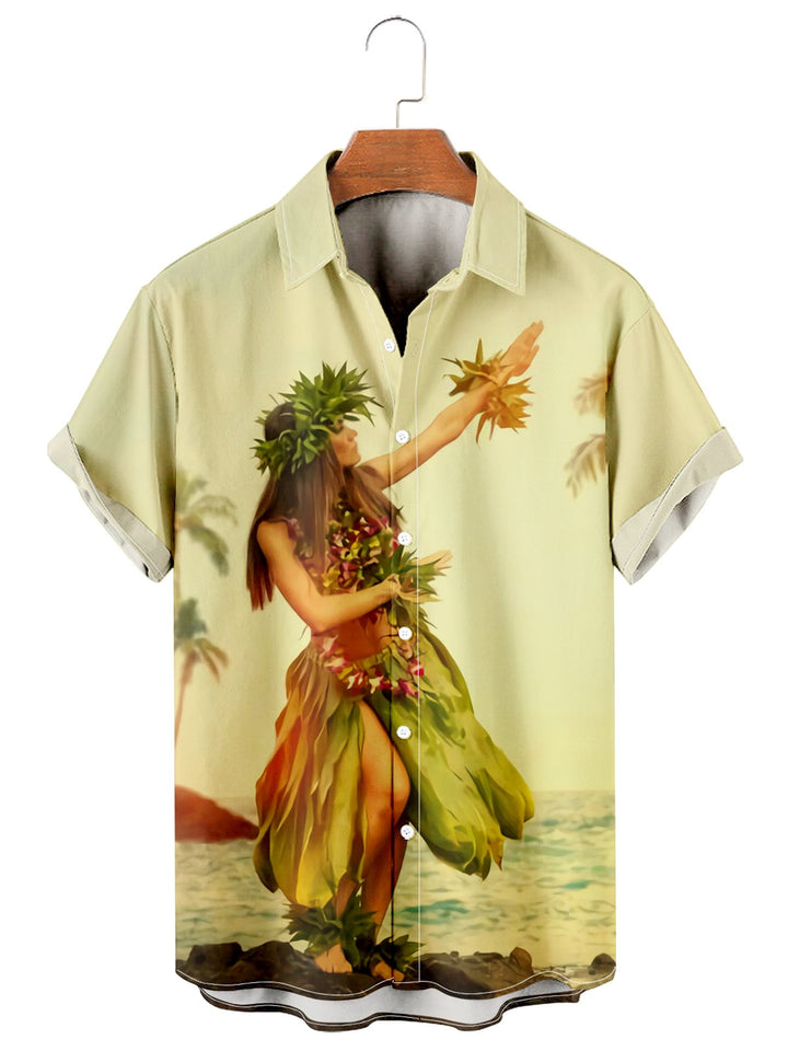 Hawaiian Casual Loose Plus Short Sleeved Shirt
