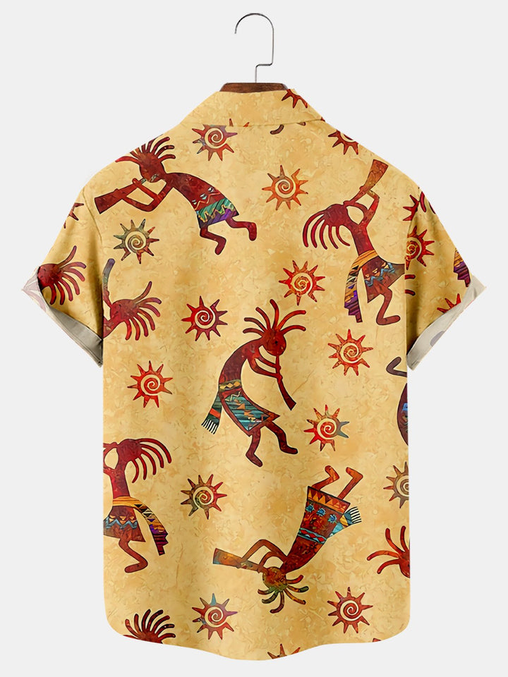 Vintage KOKOPELLI Sun Print Short Sleeve Shirt