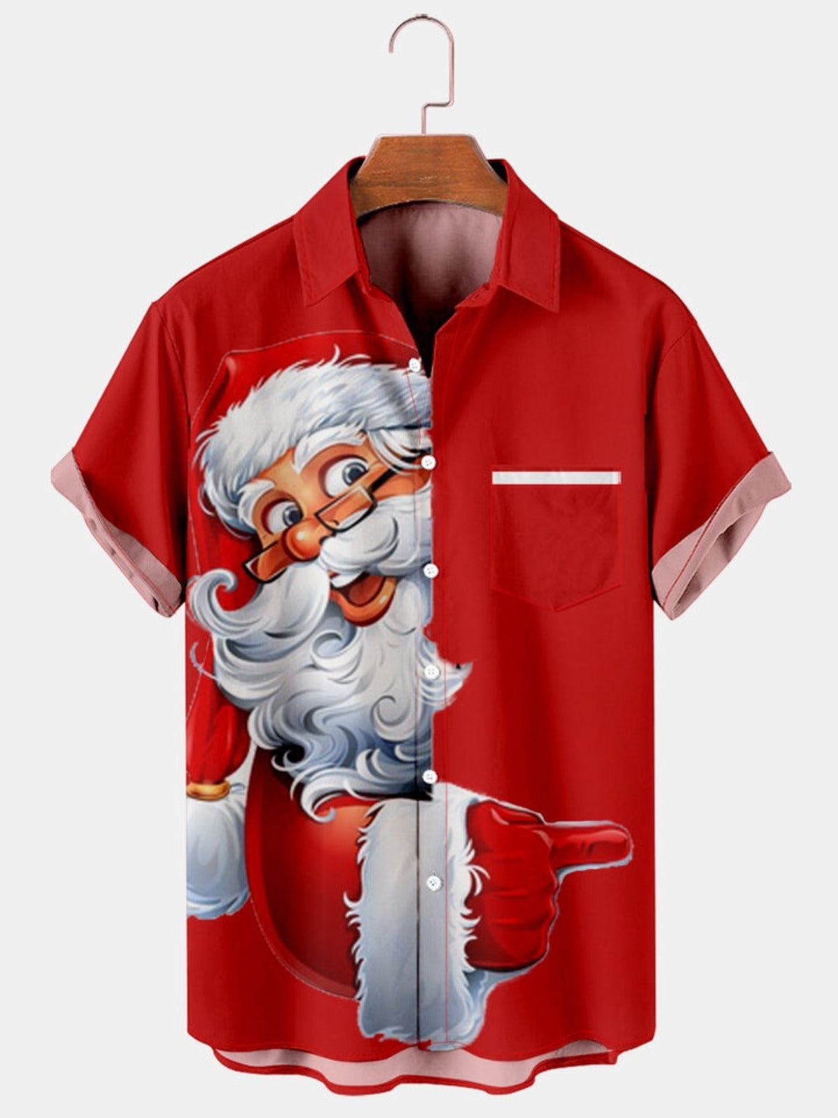 Santa Print Casual Shirt