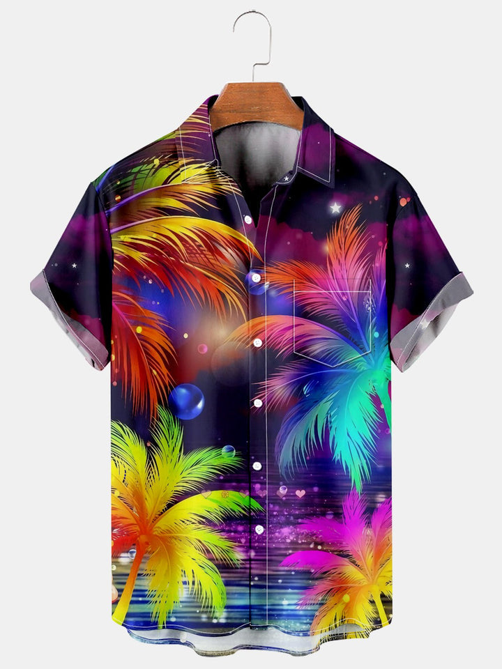 Coconut Tree Loose Short Sleeved Shirt