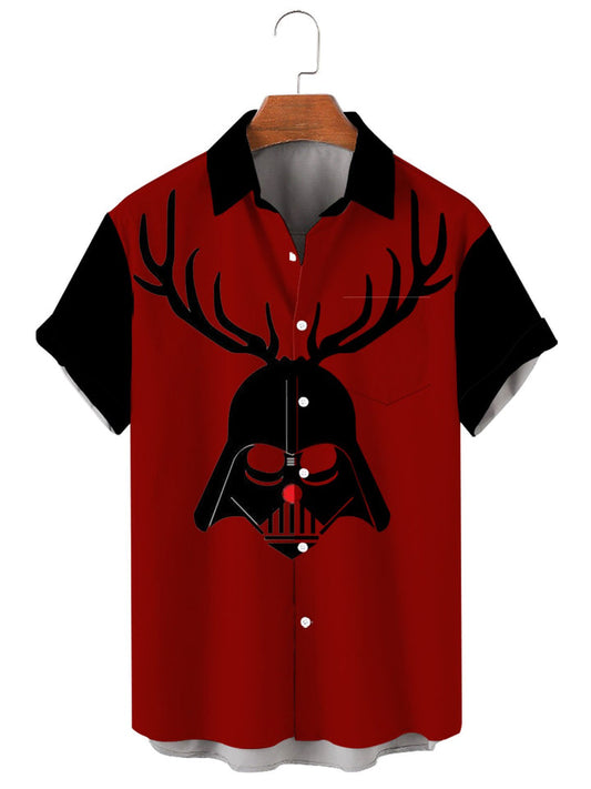 Reindeer Element Men Large Short Sleeve Shirt