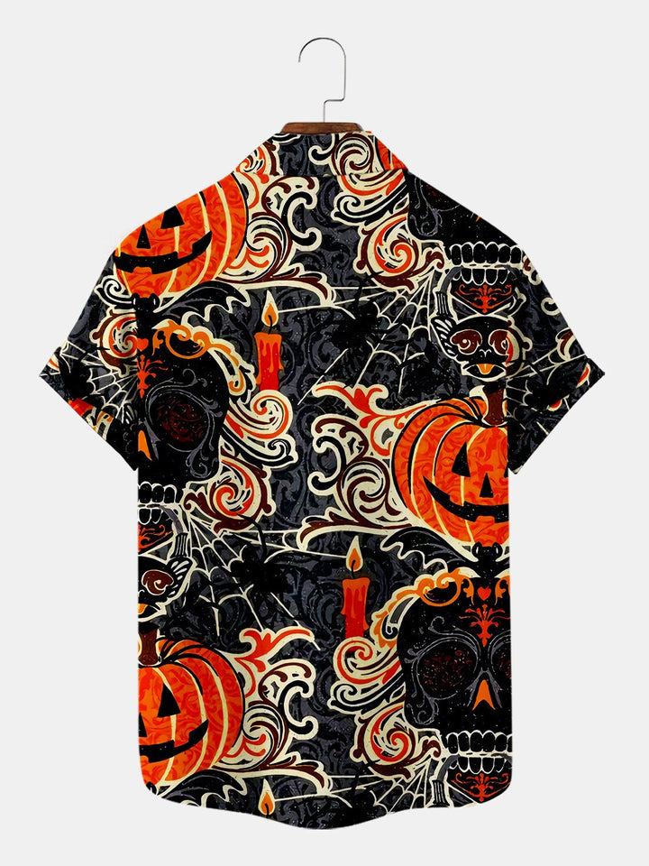 Halloween Vintage Pumpkin Print Shirt